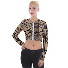 Artistic Psychedelic Long Sleeve Cropped Velvet Jacket by Modalart