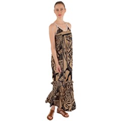 Artistic Psychedelic Cami Maxi Ruffle Chiffon Dress by Modalart