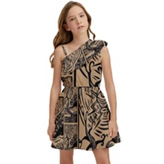 Artistic Psychedelic Kids  One Shoulder Party Dress by Modalart