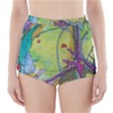 Green Peace Sign Psychedelic Trippy High-Waisted Bikini Bottoms View1