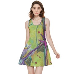 Green Peace Sign Psychedelic Trippy Inside Out Reversible Sleeveless Dress by Modalart