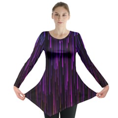 Stars Are Falling Electric Abstract Long Sleeve Tunic  by Modalart