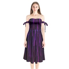 Stars Are Falling Electric Abstract Shoulder Tie Bardot Midi Dress by Modalart