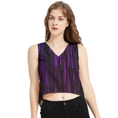 Stars Are Falling Electric Abstract V-neck Cropped Tank Top by Modalart