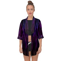 Stars Are Falling Electric Abstract Open Front Chiffon Kimono by Modalart