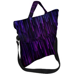 Stars Are Falling Electric Abstract Fold Over Handle Tote Bag by Modalart