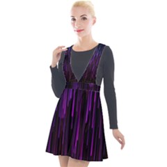 Stars Are Falling Electric Abstract Plunge Pinafore Velour Dress by Modalart