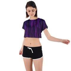 Stars Are Falling Electric Abstract Tie Back Short Sleeve Crop T-shirt by Modalart