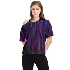 Stars Are Falling Electric Abstract One Shoulder Cut Out T-shirt by Modalart