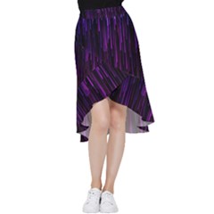 Stars Are Falling Electric Abstract Frill Hi Low Chiffon Skirt by Modalart