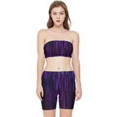 Stars Are Falling Electric Abstract Stretch Shorts And Tube Top Set by Modalart