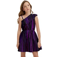 Stars Are Falling Electric Abstract Kids  One Shoulder Party Dress by Modalart