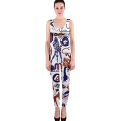 Artistic Psychedelic Doodle One Piece Catsuit by Modalart