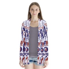 Artistic Psychedelic Doodle Drape Collar Cardigan by Modalart