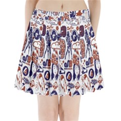 Artistic Psychedelic Doodle Pleated Mini Skirt by Modalart