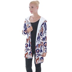 Artistic Psychedelic Doodle Longline Hooded Cardigan by Modalart