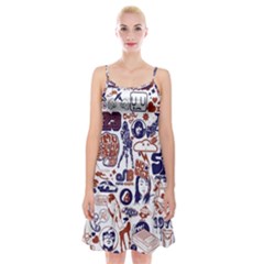 Artistic Psychedelic Doodle Spaghetti Strap Velvet Dress by Modalart