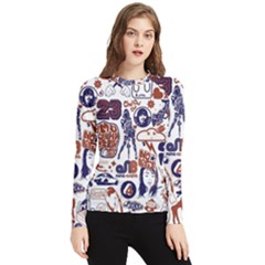 Artistic Psychedelic Doodle Women s Long Sleeve Rash Guard by Modalart