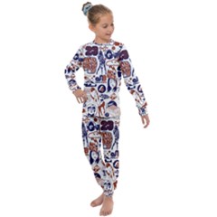 Artistic Psychedelic Doodle Kids  Long Sleeve Set  by Modalart