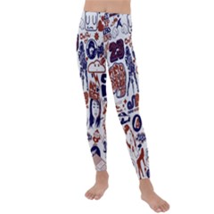 Artistic Psychedelic Doodle Kids  Lightweight Velour Leggings by Modalart