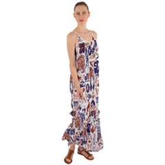 Artistic Psychedelic Doodle Cami Maxi Ruffle Chiffon Dress by Modalart