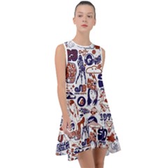 Artistic Psychedelic Doodle Frill Swing Dress by Modalart