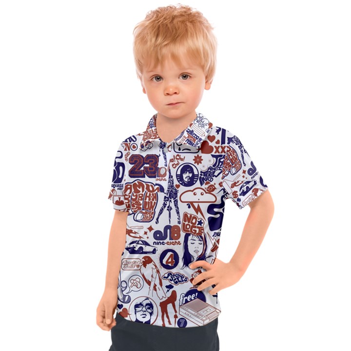 Artistic Psychedelic Doodle Kids  Polo T-Shirt