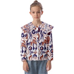 Artistic Psychedelic Doodle Kids  Peter Pan Collar Blouse by Modalart