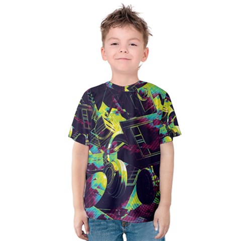 Artistic Psychedelic Abstract Kids  Cotton T-shirt by Modalart