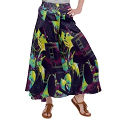 Artistic Psychedelic Abstract Women s Satin Palazzo Pants by Modalart