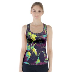 Artistic Psychedelic Abstract Racer Back Sports Top by Modalart