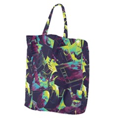 Artistic Psychedelic Abstract Giant Grocery Tote by Modalart