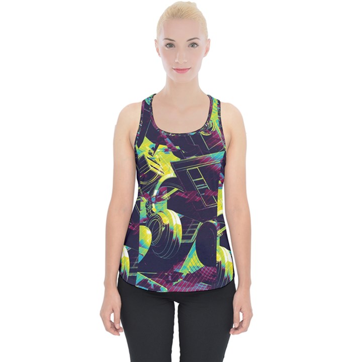 Artistic Psychedelic Abstract Piece Up Tank Top