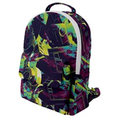 Artistic Psychedelic Abstract Flap Pocket Backpack (small) by Modalart