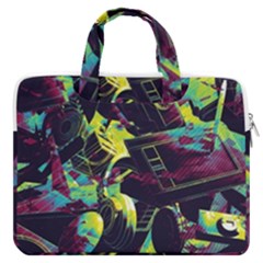 Artistic Psychedelic Abstract Macbook Pro 13  Double Pocket Laptop Bag by Modalart