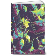 Artistic Psychedelic Abstract 8  X 10  Softcover Notebook by Modalart