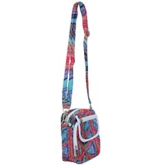 Hippie Peace Sign Psychedelic Trippy Shoulder Strap Belt Bag by Modalart