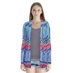 Hippie Peace Sign Psychedelic Trippy Drape Collar Cardigan by Modalart