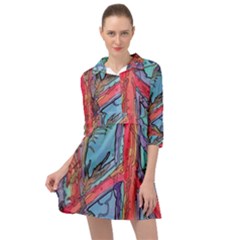 Hippie Peace Sign Psychedelic Trippy Mini Skater Shirt Dress by Modalart