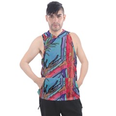 Hippie Peace Sign Psychedelic Trippy Men s Sleeveless Hoodie by Modalart