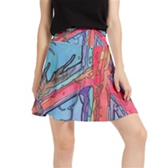 Hippie Peace Sign Psychedelic Trippy Waistband Skirt by Modalart