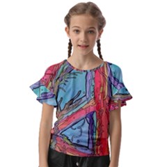 Hippie Peace Sign Psychedelic Trippy Kids  Cut Out Flutter Sleeves