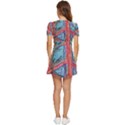 Hippie Peace Sign Psychedelic Trippy V-Neck High Waist Chiffon Mini Dress View4