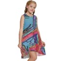 Hippie Peace Sign Psychedelic Trippy Kids  Frill Swing Dress View3