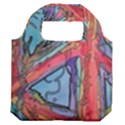 Hippie Peace Sign Psychedelic Trippy Premium Foldable Grocery Recycle Bag View2