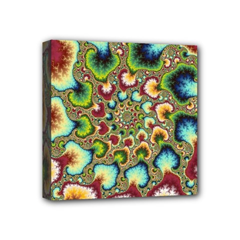 Colorful Psychedelic Fractal Trippy Mini Canvas 4  X 4  (stretched) by Modalart