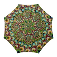 Colorful Psychedelic Fractal Trippy Golf Umbrellas