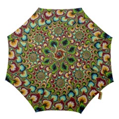 Colorful Psychedelic Fractal Trippy Hook Handle Umbrellas (medium) by Modalart