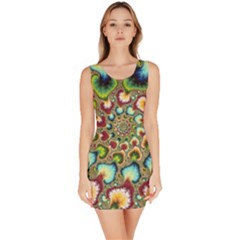 Colorful Psychedelic Fractal Trippy Bodycon Dress by Modalart