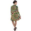 Colorful Psychedelic Fractal Trippy Long Sleeve Chiffon Shirt Dress View2